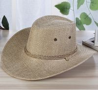 Men's Pastoral Simple Style Solid Color Big Eaves Straw Hat sku image 1