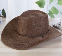 Men's Pastoral Simple Style Solid Color Big Eaves Straw Hat sku image 3