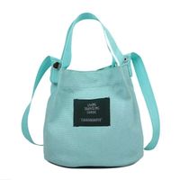 Women's Large Canvas Letter Fashion Oval Open Crossbody Bag sku image 8