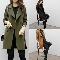 Foreign Trade Explosion 2022 Autumn And Winter New Coat Woolen Coat Women's Mid-length Cocoon Shaped Double Breasted Woolen Loose Slimming main image 9