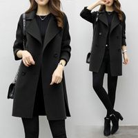 Foreign Trade Explosion 2022 Autumn And Winter New Coat Woolen Coat Women's Mid-length Cocoon Shaped Double Breasted Woolen Loose Slimming main image 7