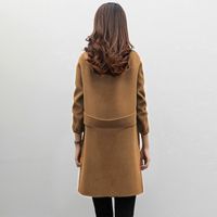 Foreign Trade Explosion 2022 Autumn And Winter New Coat Woolen Coat Women's Mid-length Cocoon Shaped Double Breasted Woolen Loose Slimming main image 5