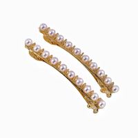 Women's Lady Solid Color Metal Inlaid Pearls Hair Clip main image 4