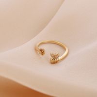 Simple Style Bee Copper Plating Open Rings main image 3