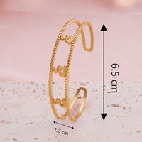 Casual Classic Style C Shape Lines Snake 304 Stainless Steel 18K Gold Plated Bangle In Bulk sku image 5