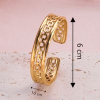 Casual Classic Style C Shape Lines Snake 304 Stainless Steel 18K Gold Plated Bangle In Bulk sku image 8