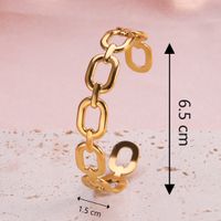 Casual Classic Style C Shape Lines Stainless Steel Plating Gold Plated Silver Plated Bangle main image 4