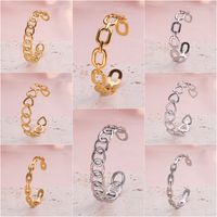 Casual Classic Style C Shape Lines Stainless Steel Plating Gold Plated Silver Plated Bangle main image 9