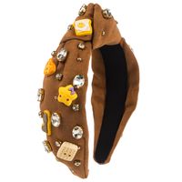 Women's Sweet Simple Style Ice Cream Flannel Inlay Artificial Pearls Hair Band sku image 1