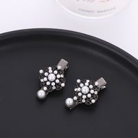 Women's Simple Style Solid Color Metal Inlaid Pearls Hair Clip main image 2