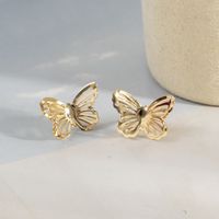 1 Par Estilo Simple Mariposa Enchapado Cobre Pendientes sku image 2