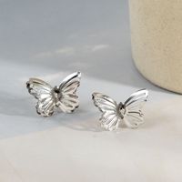 1 Par Estilo Simple Mariposa Enchapado Cobre Pendientes sku image 4