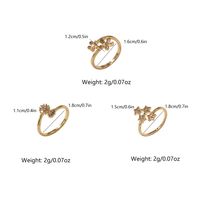 Casual Modern Style Star Flower Copper Plating Inlay Rhinestones 18k Gold Plated Open Rings main image 2