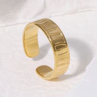 304 Stainless Steel 18K Gold Plated Simple Style Plating Solid Color Open Rings main image 6