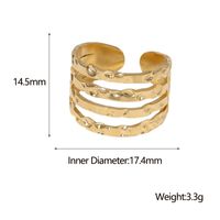 304 Stainless Steel 18K Gold Plated Classic Style Plating Geometric Open Rings main image 2