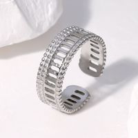 304 Stainless Steel 18K Gold Plated Simple Style Commute Plating Solid Color Open Rings main image 3