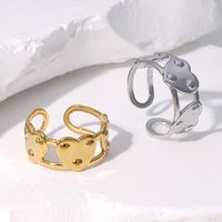 304 Stainless Steel 18K Gold Plated Simple Style Plating Heart Shape Open Rings main image 1