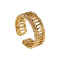 304 Stainless Steel 18K Gold Plated Simple Style Commute Plating Solid Color Open Rings main image 5