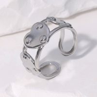 304 Stainless Steel 18K Gold Plated Simple Style Plating Heart Shape Open Rings main image 3