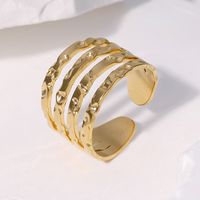 304 Stainless Steel 18K Gold Plated Classic Style Plating Geometric Open Rings main image 1