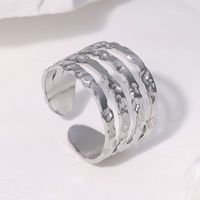 304 Stainless Steel 18K Gold Plated Classic Style Plating Geometric Open Rings main image 4