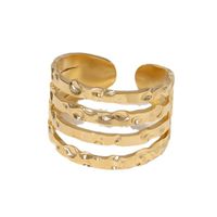 304 Stainless Steel 18K Gold Plated Classic Style Plating Geometric Open Rings main image 6