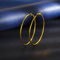 1 Pair Luxurious Queen Bridal Solid Color Plating 304 Stainless Steel 18K Gold Plated Hoop Earrings main image 3