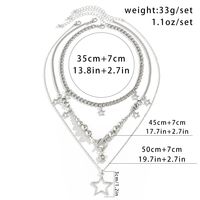 Großhandel Schmuck Einfacher Stil Pentagramm Legierung Eisen Kupfer Überzug Dreilagige Halskette sku image 2