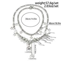 Großhandel Schmuck Einfacher Stil Pentagramm Legierung Eisen Kupfer Überzug Dreilagige Halskette main image 9