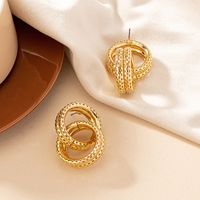 1 Pair Ig Style Retro Round Plating Alloy Gold Plated Drop Earrings main image 4