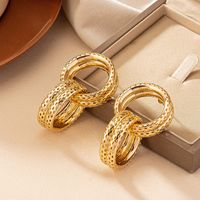 1 Pair Ig Style Retro Round Plating Alloy Gold Plated Drop Earrings main image 3