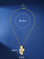 Elegant Original Design Simple Style Flower Petal Copper Plating Inlay Zircon 18k Gold Plated Pendant Necklace main image 4