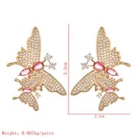 1 Pair Sweet Butterfly Plating Inlay Copper Zircon 18k Gold Plated White Gold Plated Ear Studs main image 3