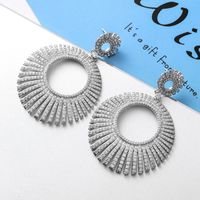 1 Pair Retro Luxurious Circle Plating Inlay Copper Zircon White Gold Plated Drop Earrings main image 5