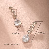 1 Pair Lady Geometric Plating Inlay Alloy Artificial Gemstones White Gold Plated Drop Earrings main image 6