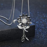 Lady Flower Alloy Glass Copper Plating Inlay Artificial Rhinestones Women's Sweater Chain main image 5