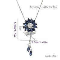 Lady Flower Alloy Glass Copper Plating Inlay Artificial Rhinestones Women's Sweater Chain main image 6