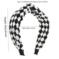 Women's Retro Preppy Style Knot Checkered Plastic Cloth Criss Cross Hair Band main image 2