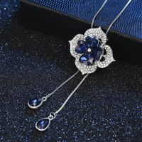 Lady Flower Alloy Glass Copper Inlay Artificial Rhinestones Sweater Chain main image 3