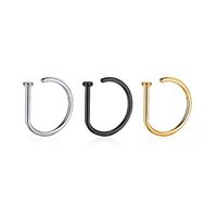 3 Pieces Nose Rings & Studs Simple Style Solid Color Stainless Steel Plating 18K Gold Plated main image 1