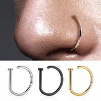 3 Pieces Nose Rings & Studs Simple Style Solid Color Stainless Steel Plating 18K Gold Plated main image 2
