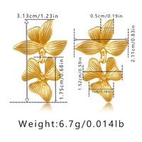 1 Paar Elegant Retro Blume Kupfer Vergoldet Tropfenohrringe main image 3