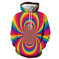 Men's Printing Colorful Casual Long Sleeve Loose Hooded main image 1