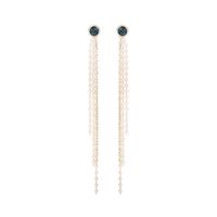 1 Pair Simple Style Round Tassel Pearl Inlay Copper Zircon Drop Earrings main image 5