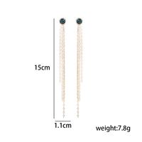 1 Pair Simple Style Round Tassel Pearl Inlay Copper Zircon Drop Earrings main image 2