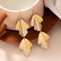 1 Pair Ig Style Elegant Simple Style Leaves Plating Alloy Drop Earrings main image 1