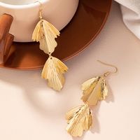 1 Pair Ig Style Elegant Simple Style Leaves Plating Alloy Drop Earrings main image 6