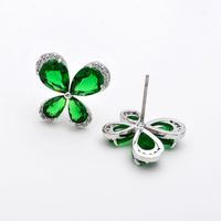 1 Pair Simple Style Butterfly Plating Inlay Copper Zircon White Gold Plated Ear Studs main image 7