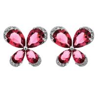 1 Pair Simple Style Butterfly Plating Inlay Copper Zircon White Gold Plated Ear Studs main image 5