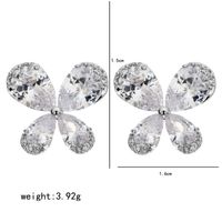 1 Pair Simple Style Butterfly Plating Inlay Copper Zircon White Gold Plated Ear Studs sku image 1
